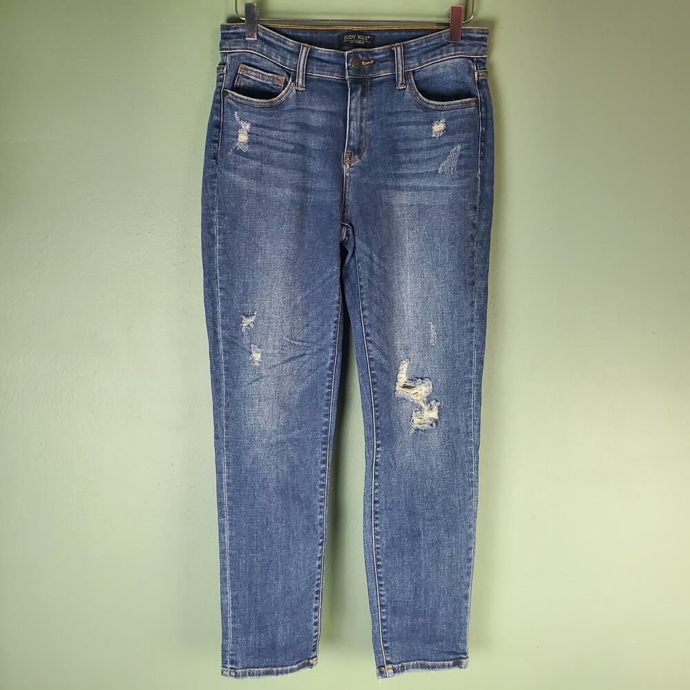 Judy Blue Womens Distressed Walk This City Slim Fit Jeans Size 7 28 JB82204dk